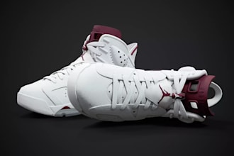 create realistic 3d shoe design sneaker model and animation