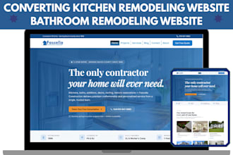 design highly converting kitchen remodeling website bathroom remodeling website