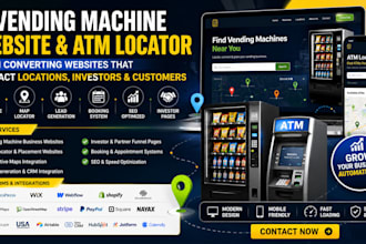 vending machine website vending atm landing page website vending machine locator