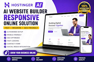 build responsive hostinger ai website design business website landing page SEO