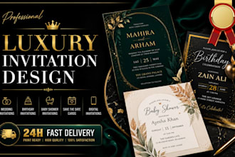 create luxury wedding invitation, event and printable invitation card designs