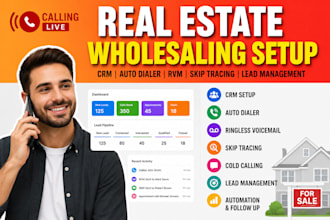 setup real estate wholesaling crm rvm mojo dialer cold calling skip tracing lead