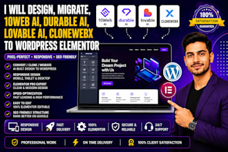 design fix 10web durable ai lovable ai clonewebx to wordpress elementor website