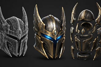 create custom 3d cosplay armor, helmet, mask and props for printing