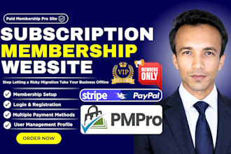 develop premium subscription website with paid membership pro in wordpress