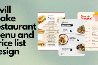make restaurant menu and price list design