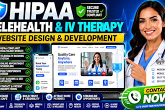 design hippa compliant telehealth iv therapy iv hydration patient portal website