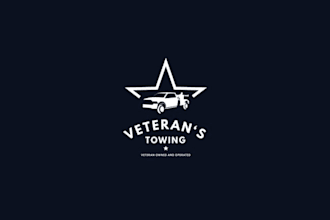 design gorgeous veterans towing logo for a black tow truck