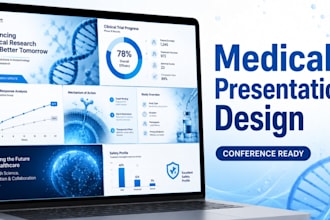 design medical research presentation and scientific conference presentation deck