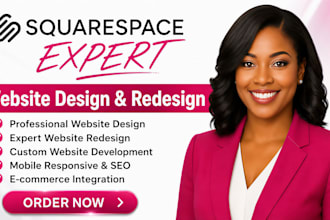 design or redesign squarespace website, build squarespace website development