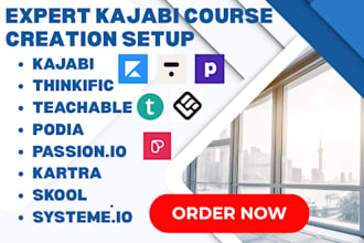 setup kajabi course creation kajabi thinkific teachable podia passion io