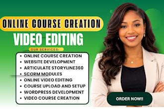 do online course creation video courses editing elearning training webinar video