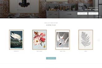 create a modern responsive user friendly shopify wall art store