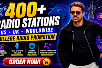 promote your song to 400 US, UK and worldwide college radio stations