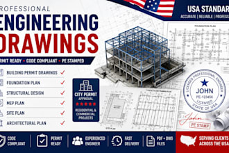 review draw licensed structural engineering drawing calculation pe stamp for USA