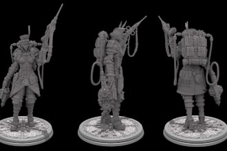 sculpt a steampunk character miniature for tabletop and 3d printing in zbrush