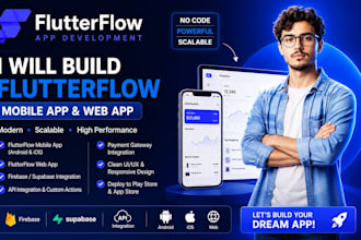 develop flutterflow app, flutterflow mobile app, flutter app with firebase setup
