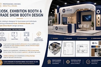 design 3d model kiosk design, exhibition stand and trade show booth