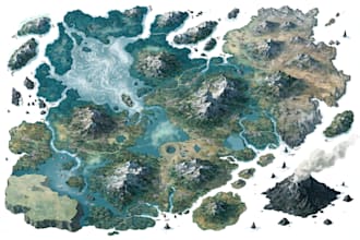 a custom fantasy world map for books, games, and maps