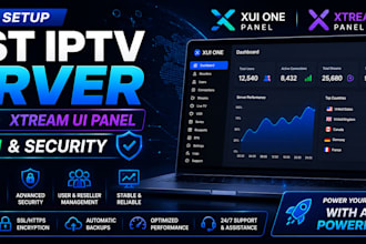 setup best iptv server xui one, xtream ui panel with api, security