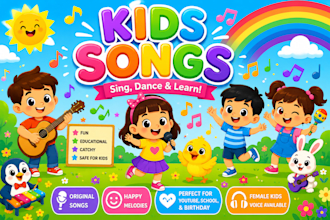 write, sing and produce children song, kids song