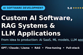develop custom ai software, rag systems and llm applications