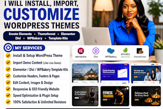 install envato elements kit , themeforest and wordpress themes, divi builder