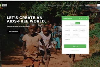 design charity, nonprofit website with donation and fundraising
