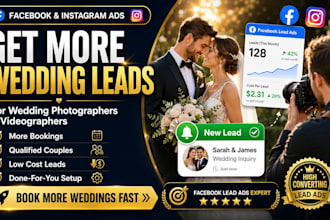 generate wedding leads party leads with facebook ads ppc and landing page