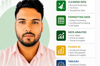 do excel data cleaning,sorting,merge file,data analysis
