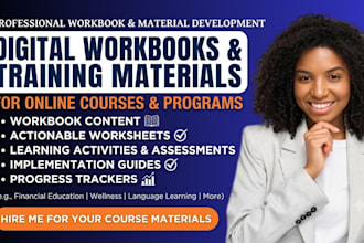 develop workbook content worksheets and training materials for online courses