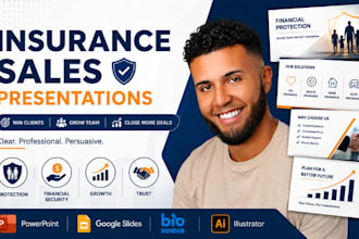 design insurance sales, broker pitch deck, financial protection slides PPT