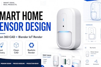 design a ring smart home sensor concept, fusion 360 cad, blender iot render