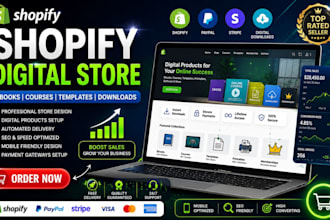 create a shopify digital store for ebooks courses downloads and products