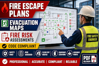 create fire escape plans, fire risk assessments and evacuation maps diagram
