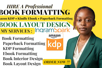 do book formatting, paperback formatting, book layout design, amazon support