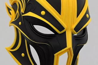 create custom 3d printable helmet, mask and wearable armor stl files