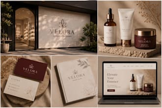 create a modern brand identity kit and brand guidelines