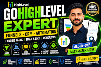 do gohighlevel funnel, website, automation, ai chatbot, crm email campaign setup
