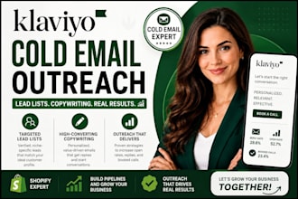 cold email outreach lead lists, copywriting and all setup