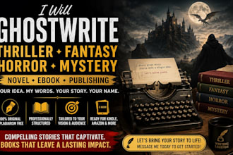 ghostwrite thriller fantasy horror mystery novel ebook publishing writing