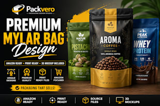 design premium mylar bag and pouch packaging for amazon brands