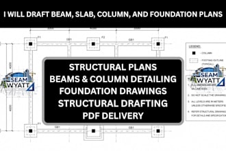 draft beam, slab, column, and foundation plans