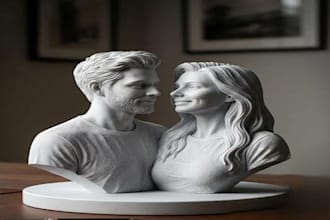 sculpt custom 3d head bust retopology 3d portrait face figurine stl in zbrush