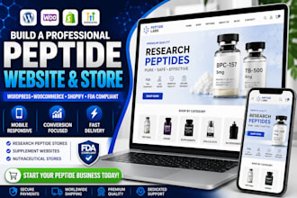 create a peptide store, supplement website, and woocommerce store