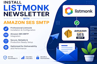 install listmonk newsletter with amazon ses smtp server setup