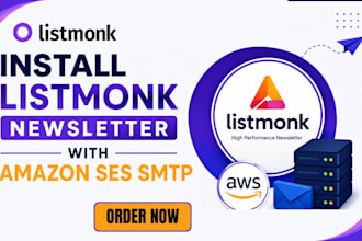 install listmonk newsletter with amazon ses smtp server setup