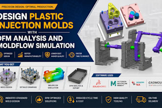 design plastic injection molds with dfm analysis and moldflow simulation