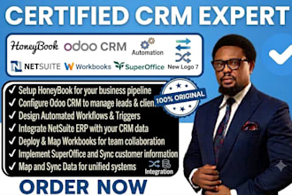 setup honeybook odoo CRM automation netsuite workbooks superoffice integration
