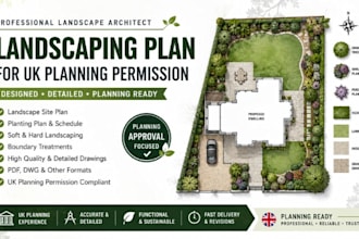 draw landscaping plan for UK planning permission approval  landscape architect